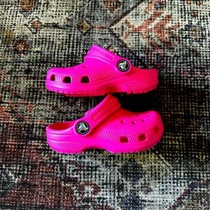 Hot pink/fuchsia toddler girl Crocs